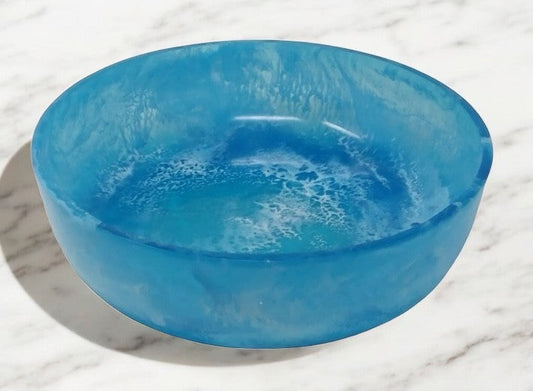 27P Marbled Blue Salad Bowl 24Cm