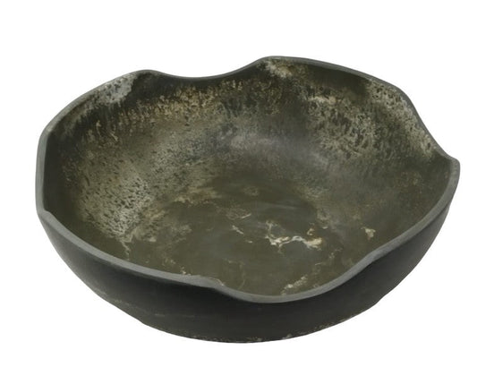 27R Khaki Marbled Salad Bowl Large 36Cm