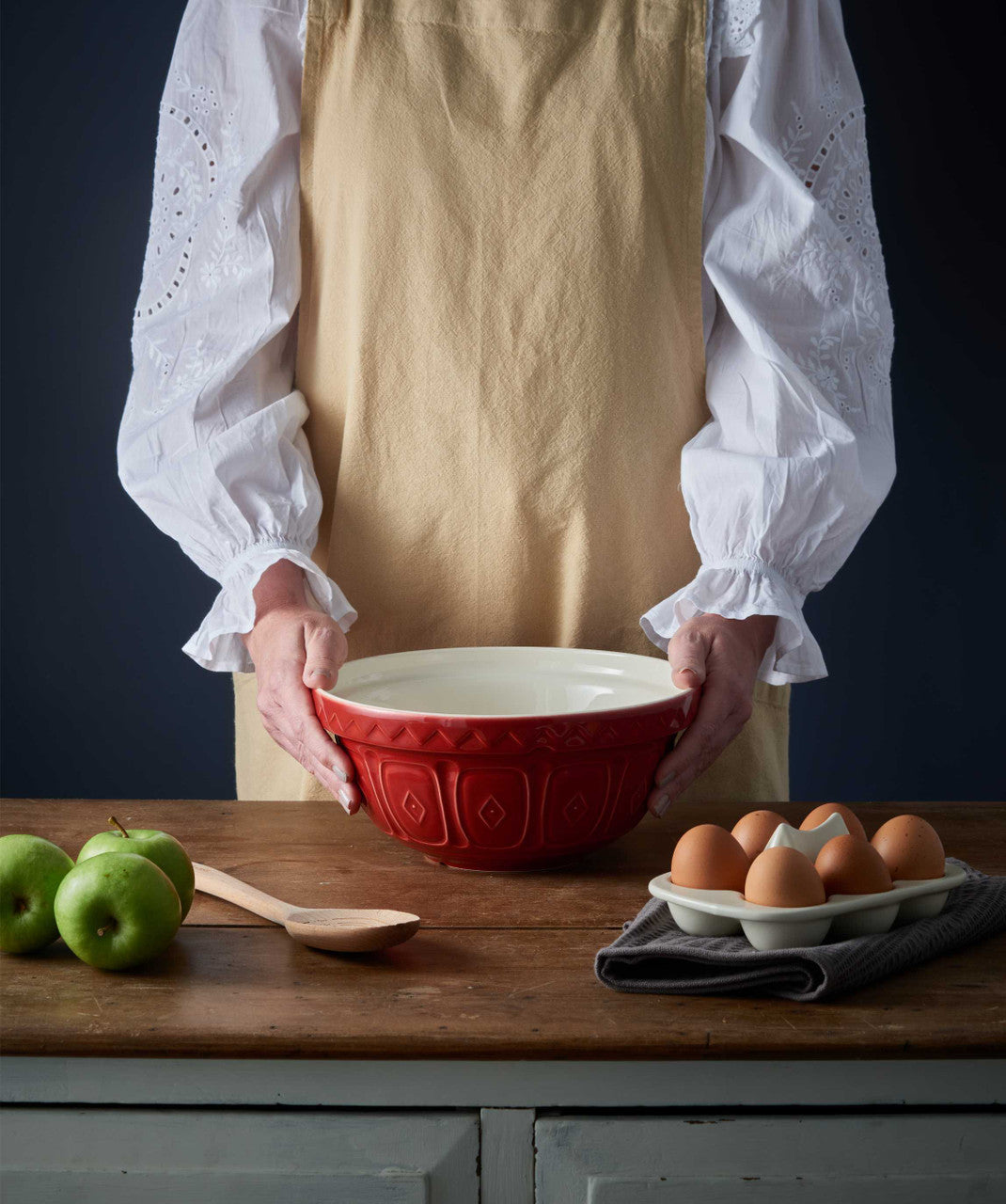 メイソン キャッシュ - レッドカラー - ミキシングボウル、29cm/4リットル