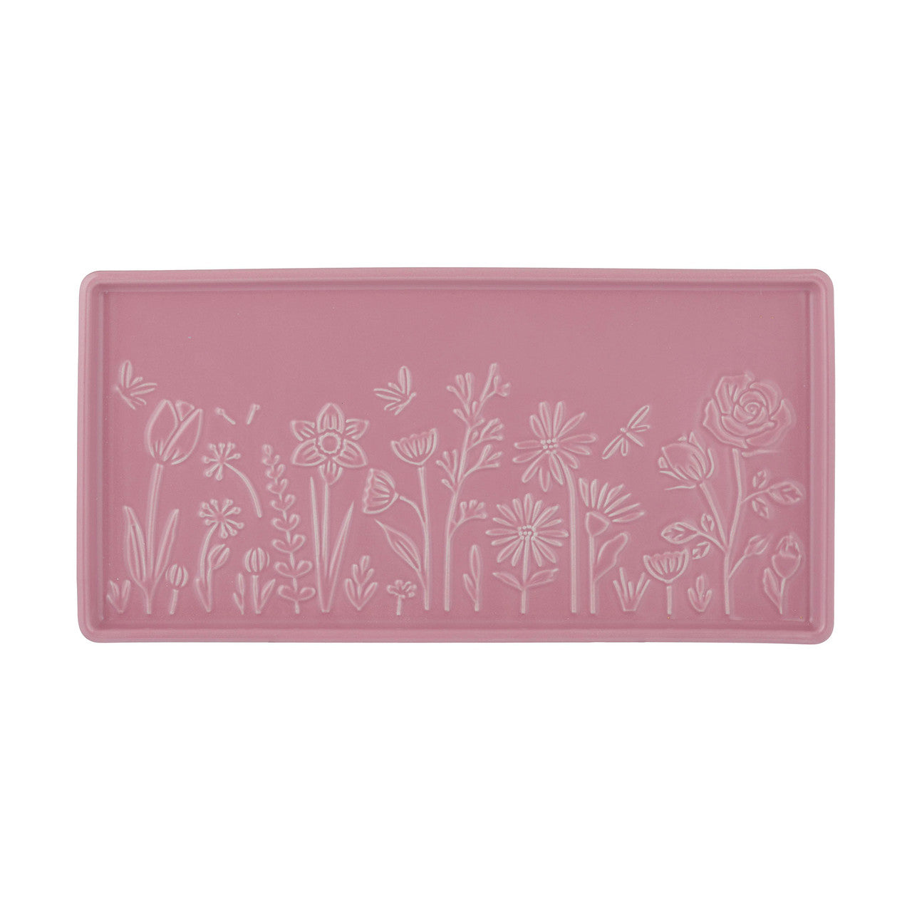 In The Meadow Pink Rectangle Platter, 30 x 15 x 2cm