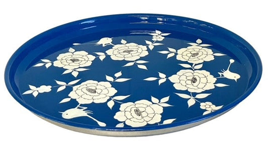 300T - Blue Bird Rnd Serving Tray 33Cmx4