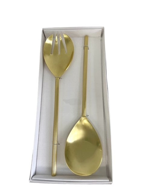 31Us - Salad Servers Gold Ribbed
