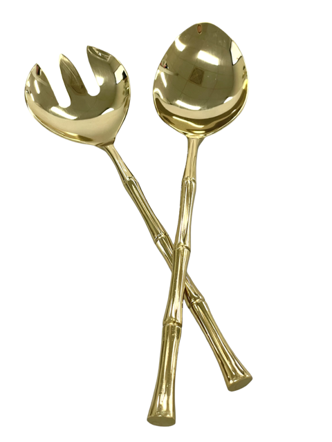 32F - Gold Bamboo Salad Servers (This Is Now Coded As 32E)
