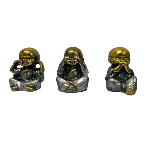 Willow and Silk See-Hear-Speak No Evil 3 Monks 5x4x5cm