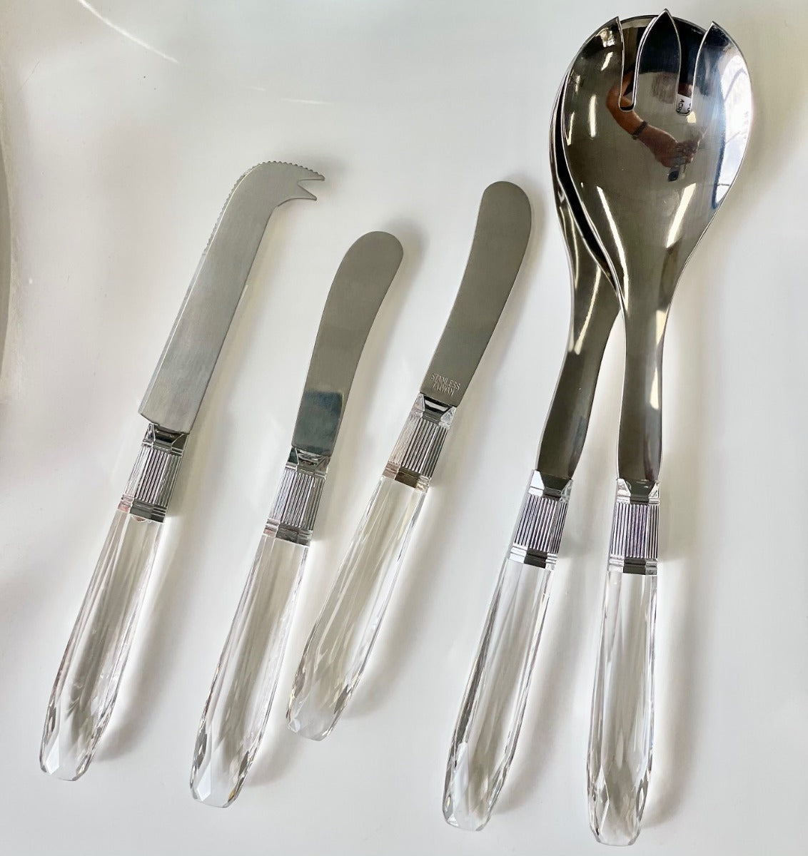 33D - Acrylic Crystal Cut Design Butter Knife