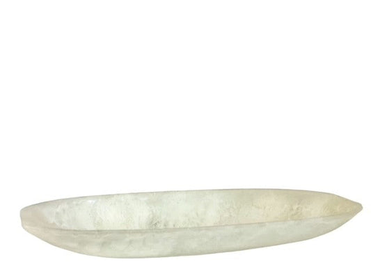 34E - Alabaster Resin Boat Dish 47X18.5Cm