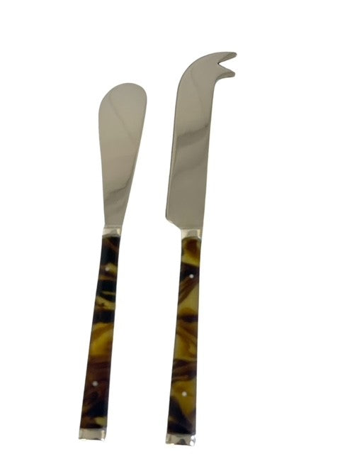 35C - Tortoise Shell Steel Knife & Spreader