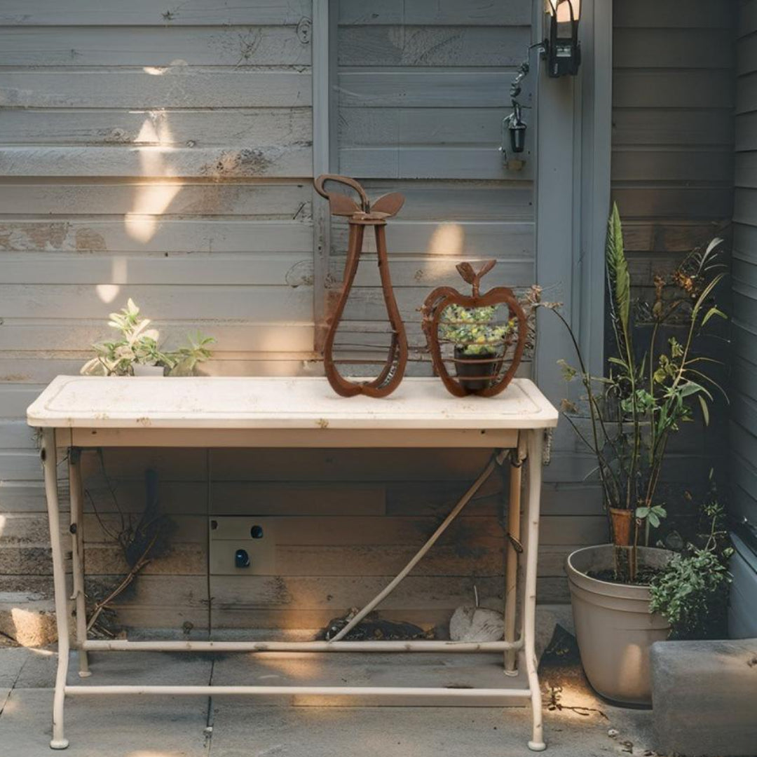 Distressed Finish French Provincial metal Console Table 110x35x78cm