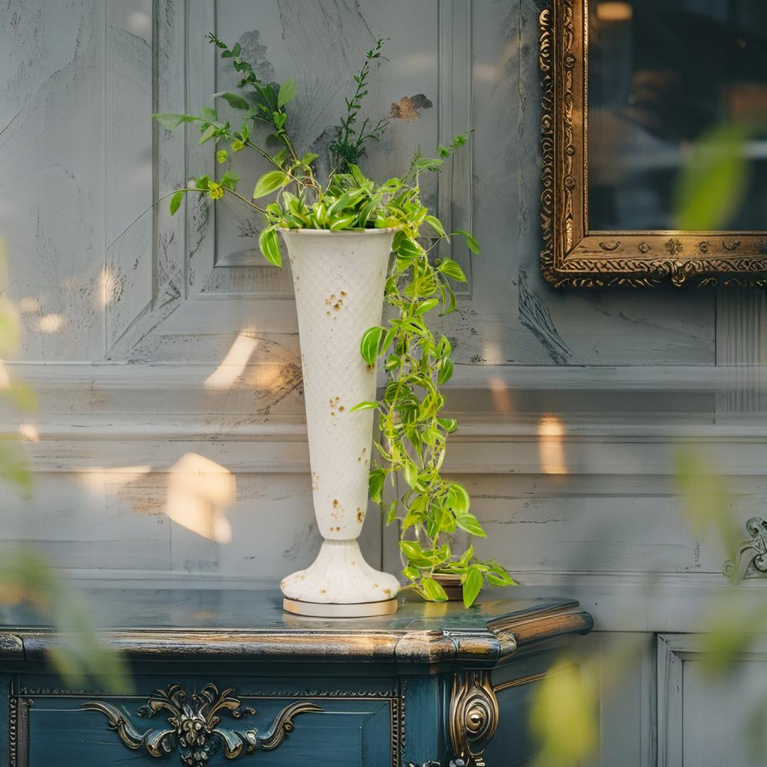 French Provincial Tall Footed Dry-Flower Vase 15x15x45cm