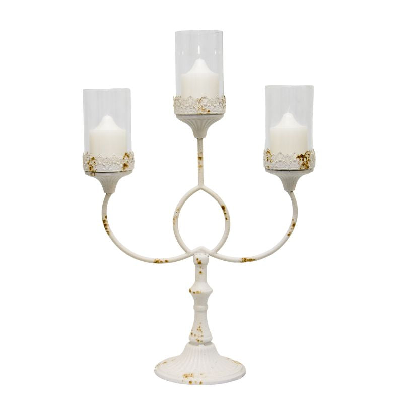French Provincial 3-Pillar Candelabra Centerpiece 42x17x64cm