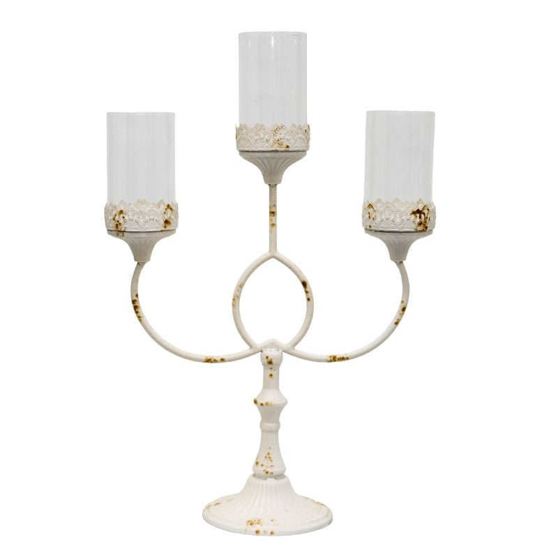French Provincial 3-Pillar Candelabra Centerpiece 42x17x64cm