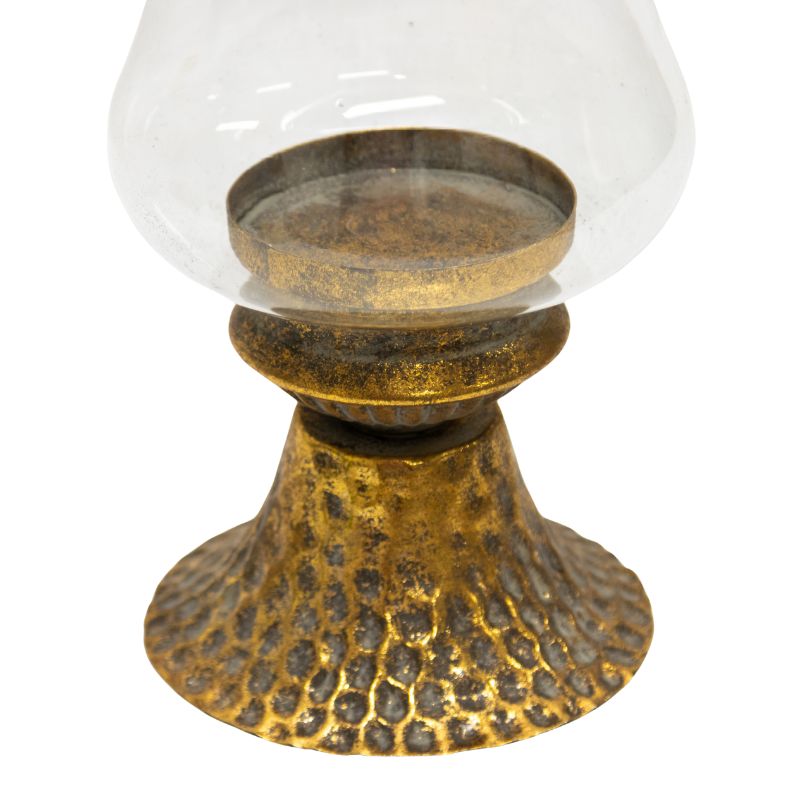 Lustre Footed Pressed - Metal Candleholder 13.5x13.5x25cm