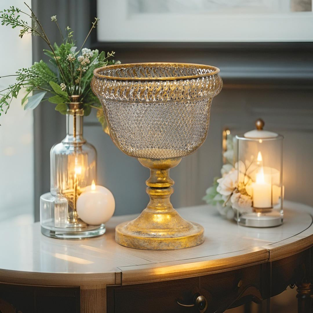 Lustre Footed Bowl 23x23x28cm