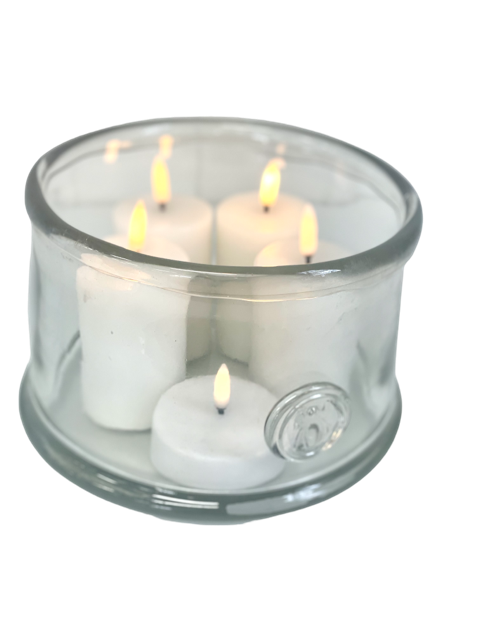 401 - Large Clear W/ Bee Vase 13Wide X 18Cm