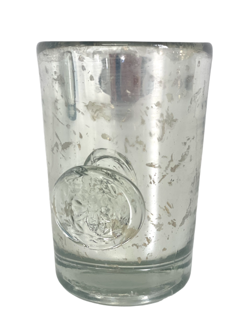 403 - Silver Votive W/Bee Tall 12Cm Tall X 8Cm