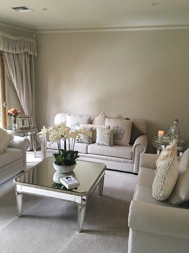 Mirrored Coffee Table Antique Ribbed Square. Last One, Floor Stock Left, Half Price.