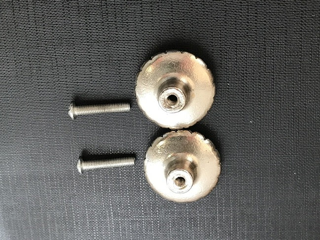 Antiqued Champagne Metal Drawer Knob Set Of 2