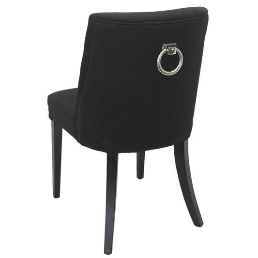 Ophelia Dining Chair Black Chrome Ring On Back. Last One At This Price.