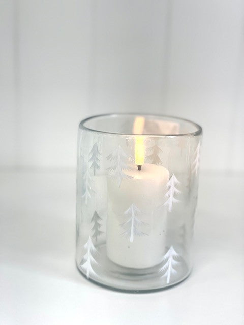443 - Xmas Tree Design Clear Votive : Small