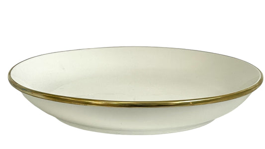 457K Limitée Ceramic White Glaze Small Bowlw/Gold Rim 26Cm