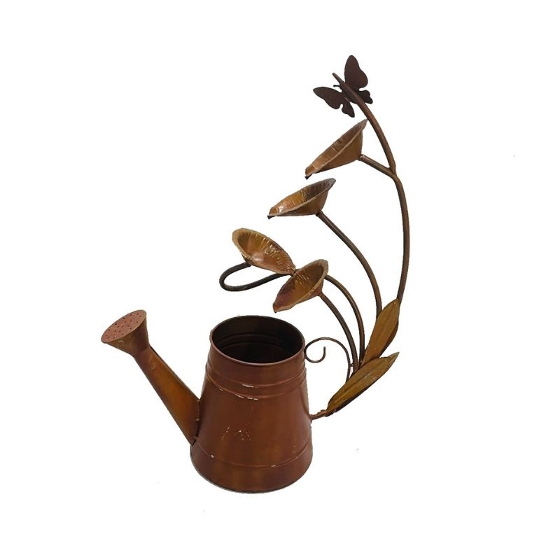 Decorative Rust Watering Can w/Lilypads 44x20x57cm