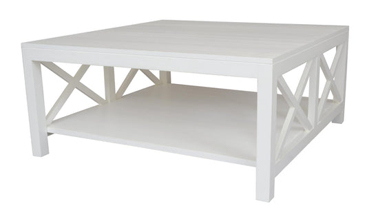 Catalina Crossed White Coffee Table. Last One For Sale. Ex Display. Fresh Repaint Job. Special Price
