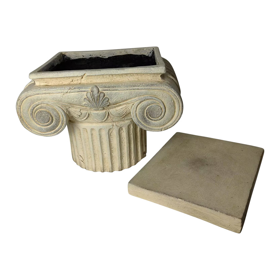 Elaborate Roman Pillar Planter/Stand w/Lid 40x31x32.5cm