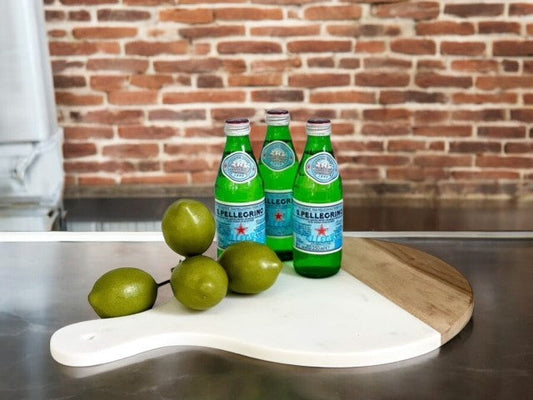 54 - Marble & Wood Round Cheese Board 45Cm