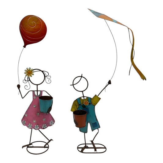 Set/ Asst Colourful Playing Kids Planters 65x25x58-104/35x17x98cm