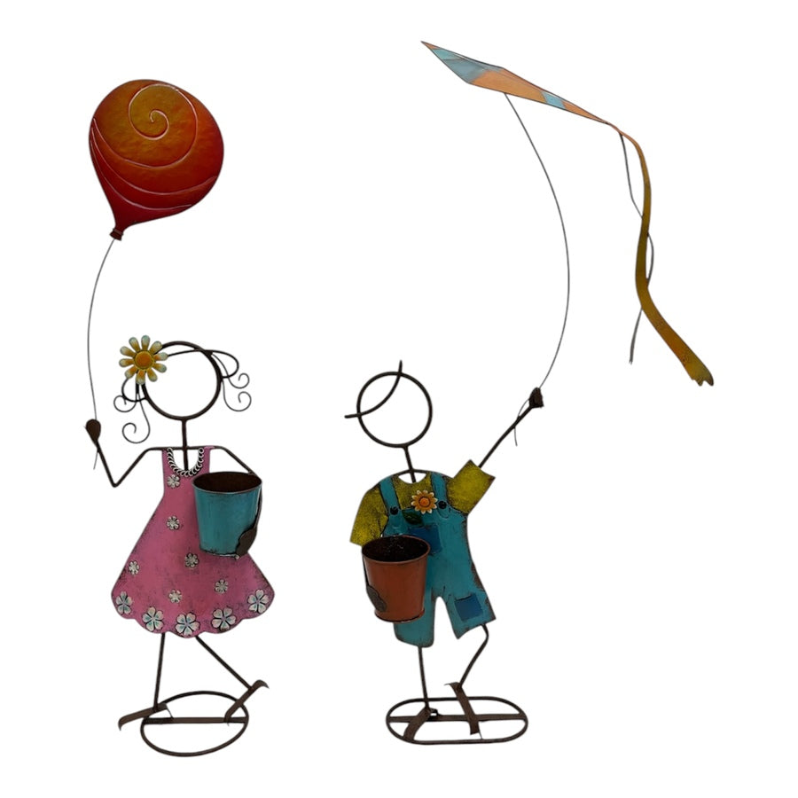 Set/ Asst Colourful Playing Kids Planters 65x25x58-104/35x17x98cm