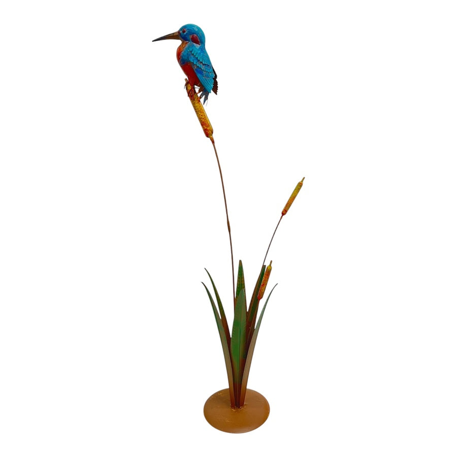 Kingfisher on Bulrush Garden Statue 40x22x104cm