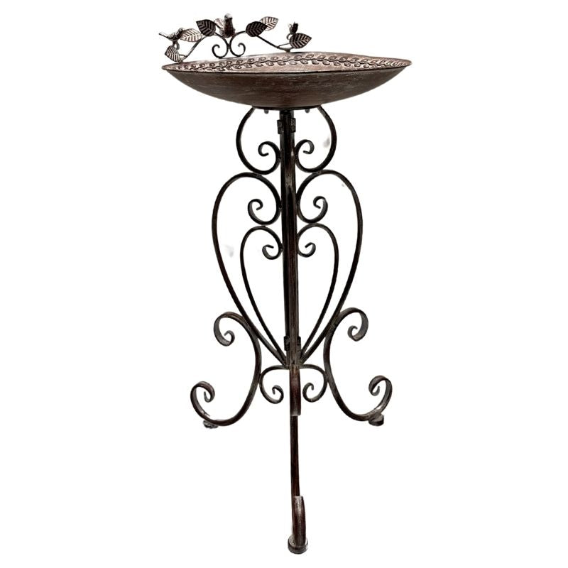 Leafy Birdbath/Feeder w/Embellished Legs 47x41x80cm