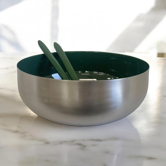 88C Enamelled Salad Bowl Forest 26Cm