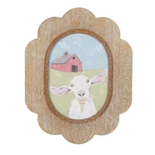 Smiling Sheep Framed Wall Art 30x2.5x38cm