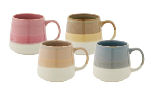 Tapered Mug, Set of 4 (Reactive Band) - 400mL