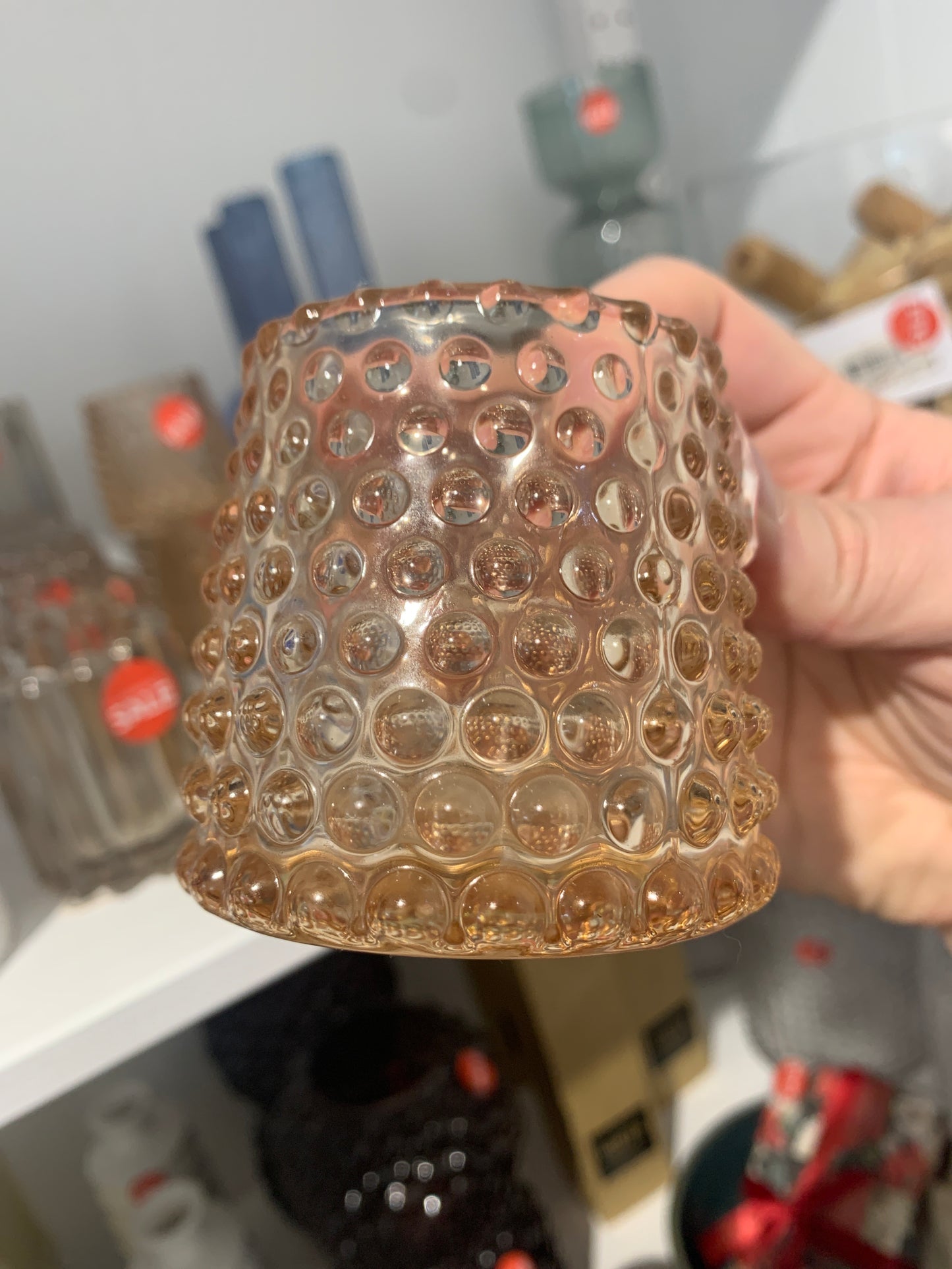 Rosslin B Votive, Brown, Glass