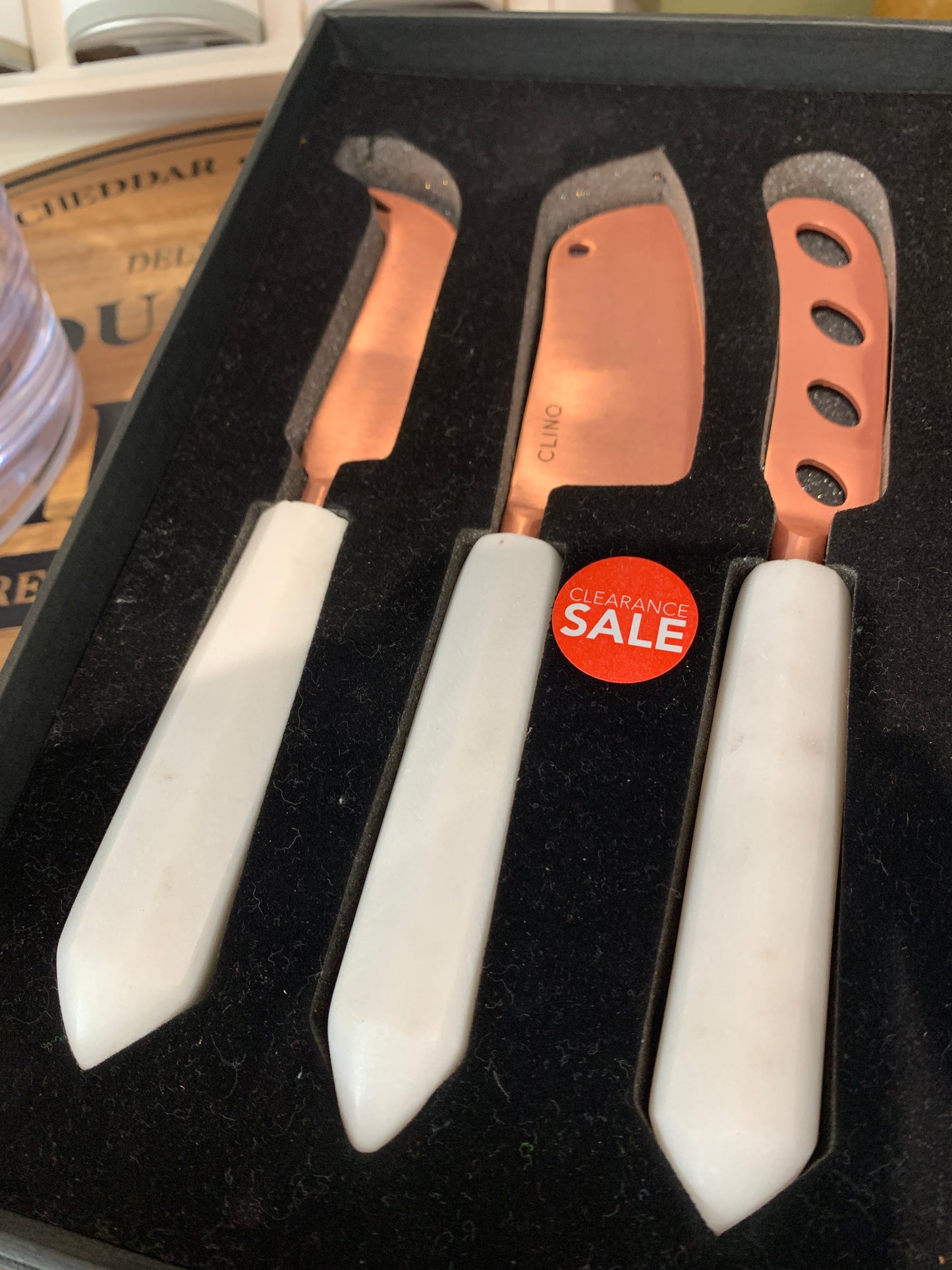 Marble cheese knife set of 3