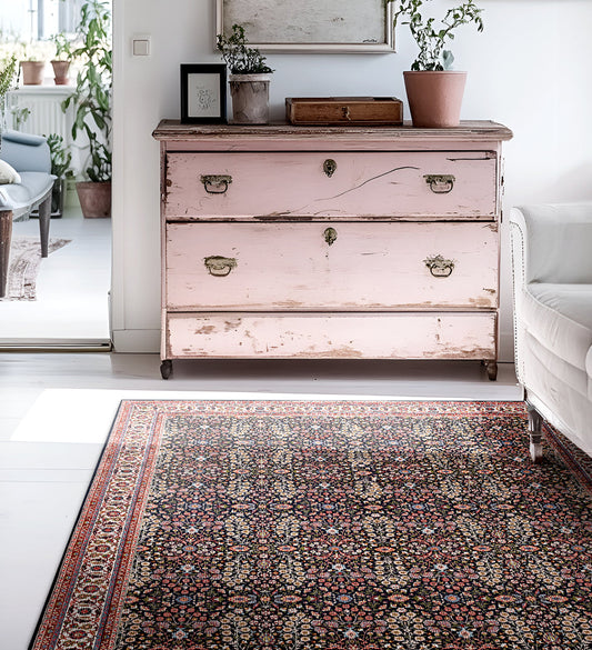 Rita Bordeaux Vinyl Rug Lifestyle