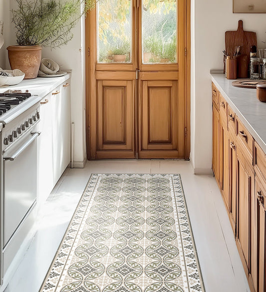 Barcelona Powder Modern Vinyl Rug lifestyle