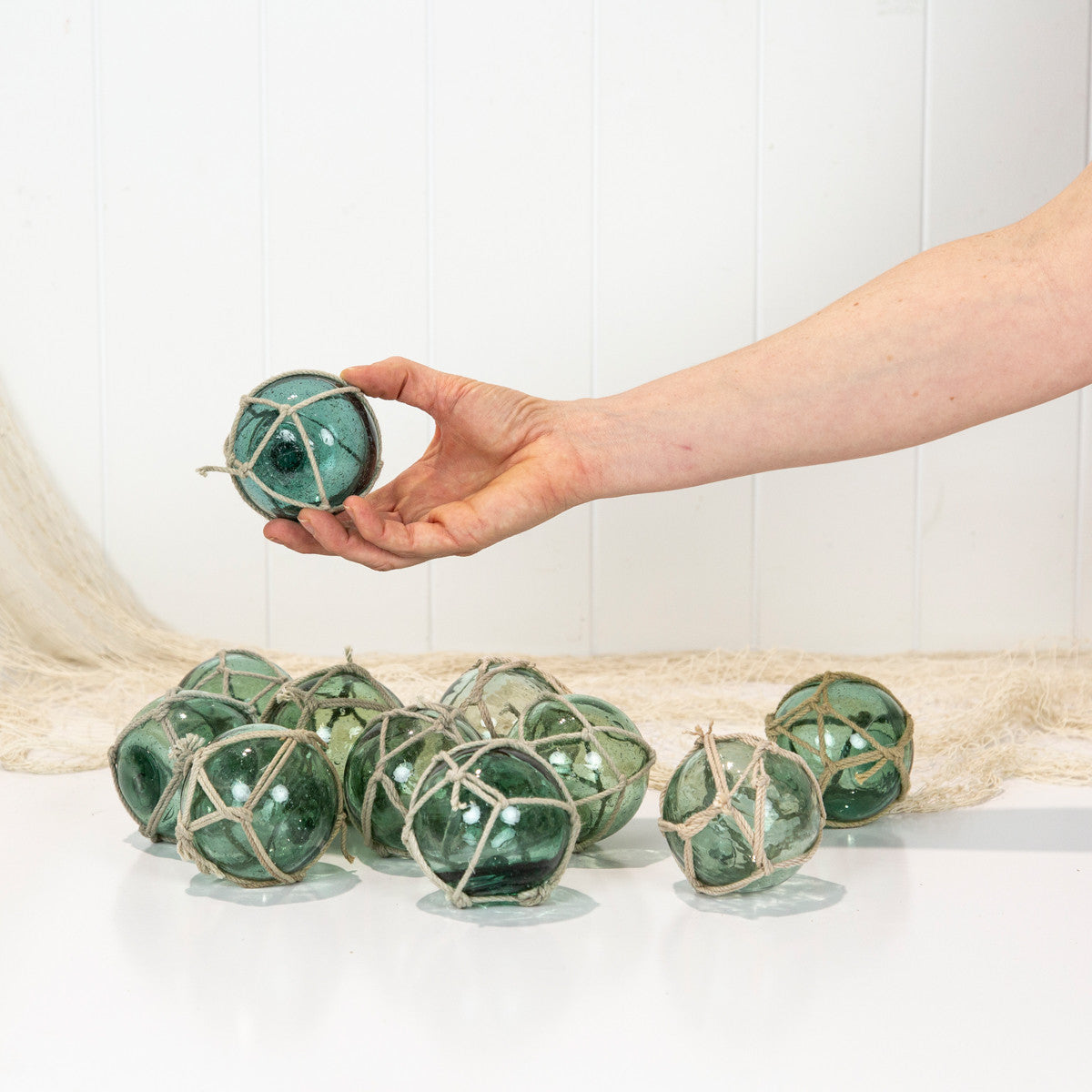 2.5" Glass Float Light Grey Net #1499