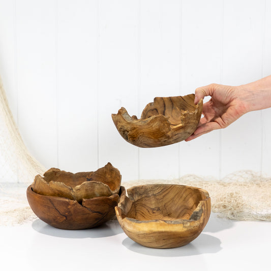 Rustic Wooden Bowl (S) #665