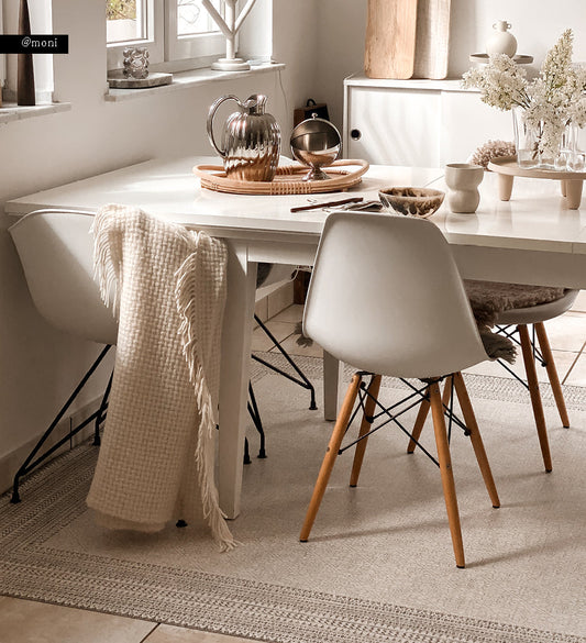 Emilia White Vinyl Rug Lifestyle