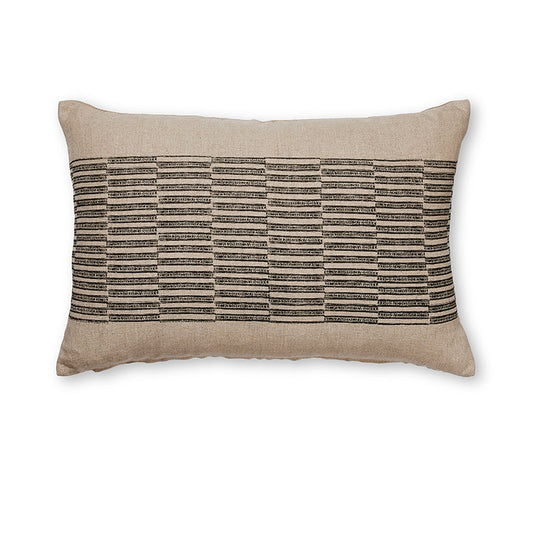 Xavier Black/Natural Linen Cushion 40X60Cm