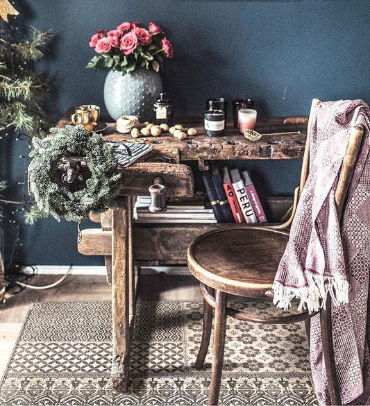 Inca Natural Vinyl Rug Lifestyle