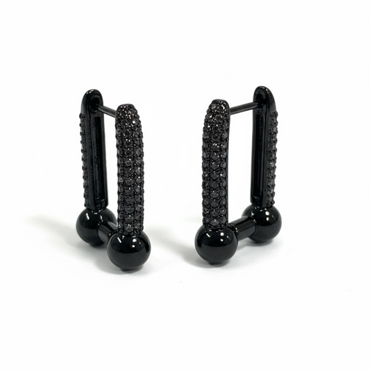 Jbsb Black Crystal Hang Earrings