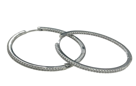 Jczhs Cubic Z Hoop Earing : Silver 5Cm