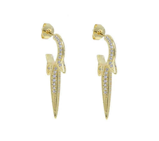 Jgdc Gold Rock Queen Crystal Earings
