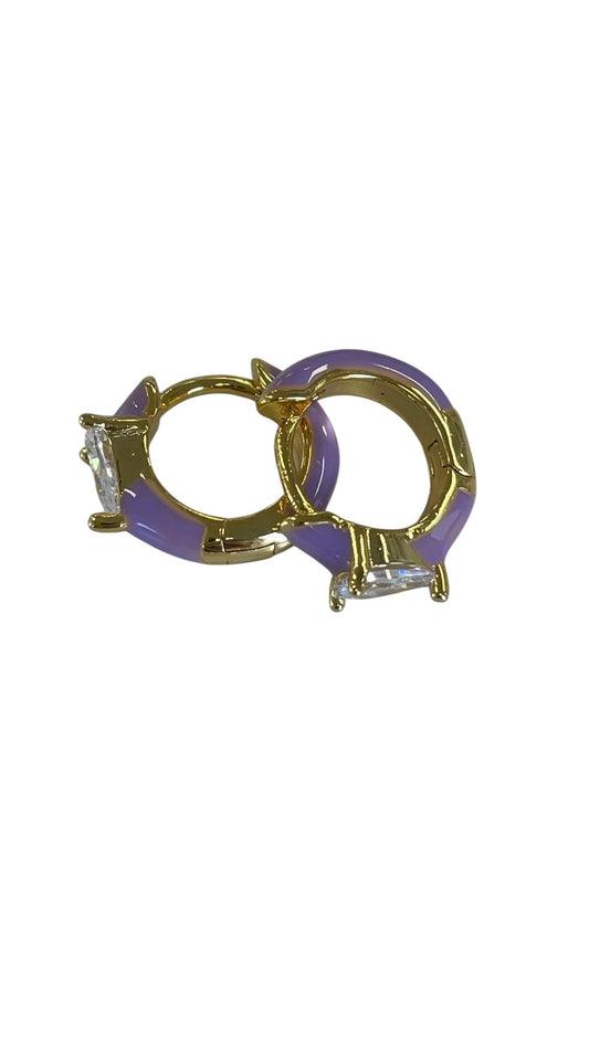 Jrlc Mini Round Lilac Hoop With Crystal 1.5Cm