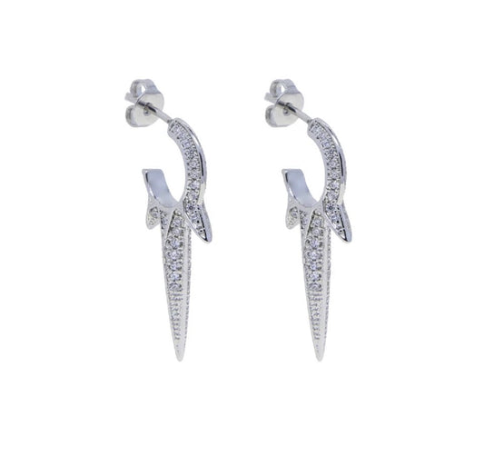 Jsdc Silver Rock Queen Crystal Earings