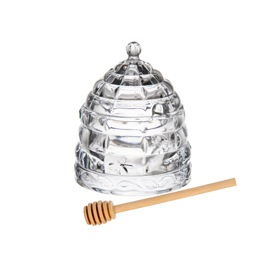 BEE HIVE HONEY JAR - GLASS